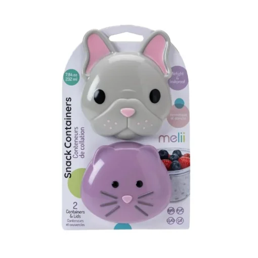 On-The-Go Feeding|Melii Baby Animal Snack Containers - 2 Pack