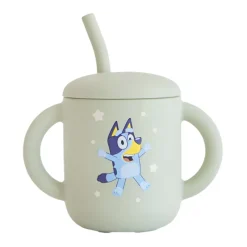 Tableware|Mushie Bluey Silicone Training Cup + Straw