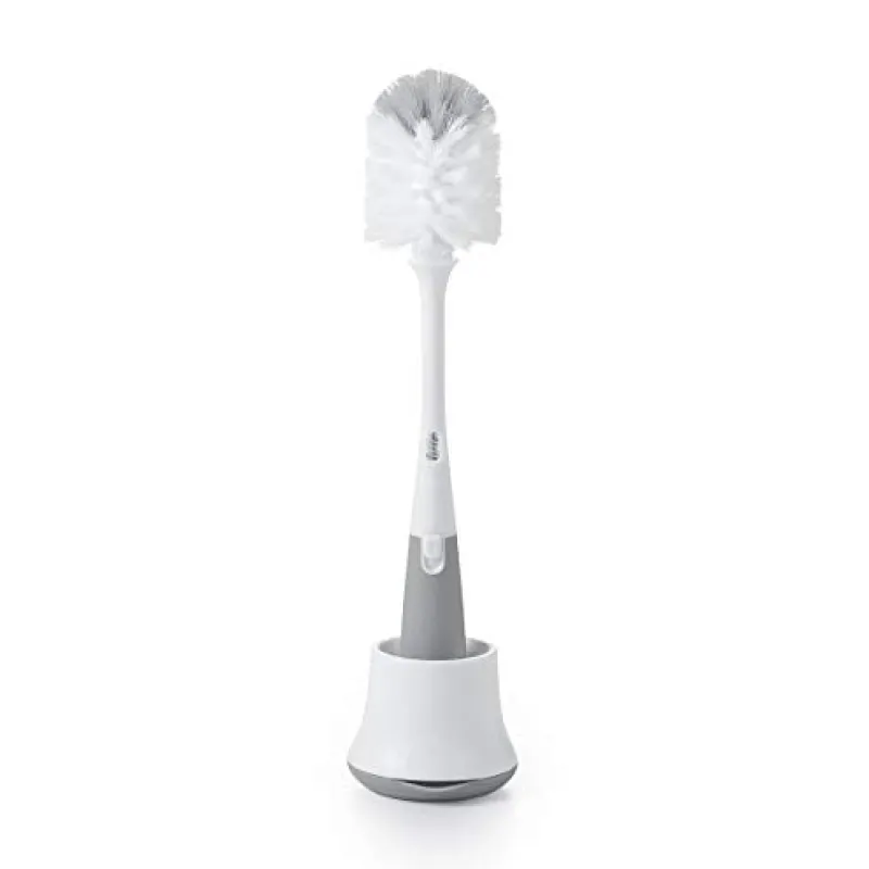 Bottle Feeding|Oxo Tot Bottle Brush with Nipple Cleaner and Stand - Grey
