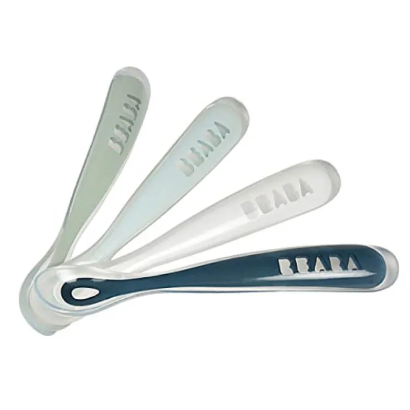 Tableware|Beaba First Stage Silicone Spoon - 4 Pack