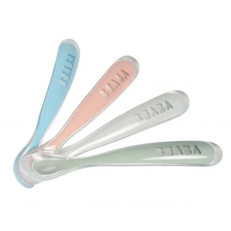Tableware|Beaba First Stage Silicone Spoon - 4 Pack