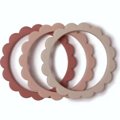 Silicone Teethers|Mushie Flower Teething Bracelet - 3 Pack