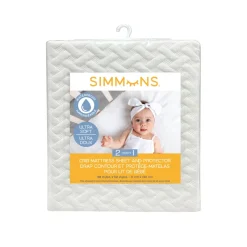 Bedding|Simmons 2-in-1 Crib Mattress Sheet and Protector