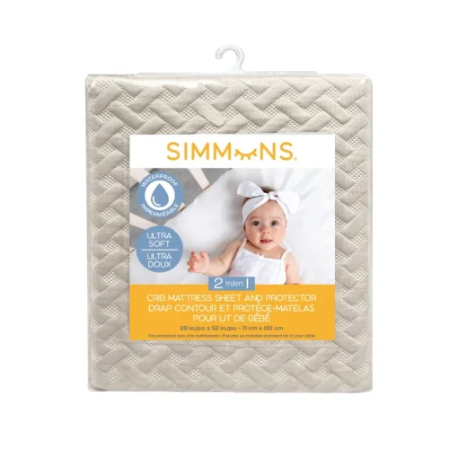 Bedding|Simmons 2-in-1 Crib Mattress Sheet and Protector