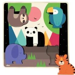 Games & Puzzles|Vilac Jungle Sound Puzzle