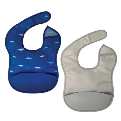 Bibs & Burp Cloths|Tiny Twinkle Mess-proof Silicone Pocket Bibs - 2 Pack