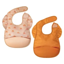 Bibs & Burp Cloths|Tiny Twinkle Mess-proof Silicone Pocket Bibs - 2 Pack