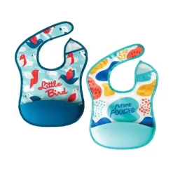 Bibs & Burp Cloths|Tiny Twinkle Mess-proof Silicone Pocket Bibs - 2 Pack