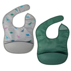 Bibs & Burp Cloths|Tiny Twinkle Mess-proof Silicone Pocket Bibs - 2 Pack
