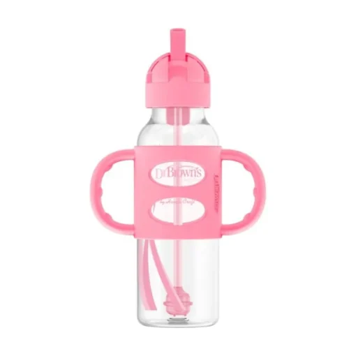Bottle Feeding|Dr Brown's Milestones Narrow Sippy Straw Bottle with Silicone Handles