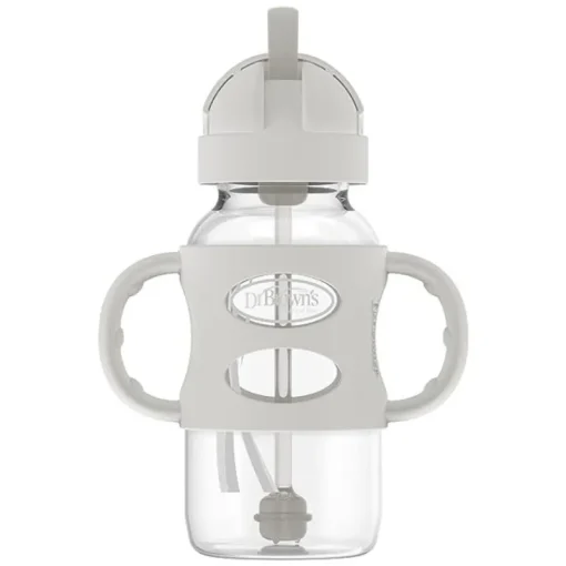 Bottle Feeding|Dr Brown's Milestones Narrow Sippy Straw Bottle with Silicone Handles