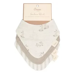 Bibs & Burp Cloths|Crane Muslin Bib Set - 3 Pack