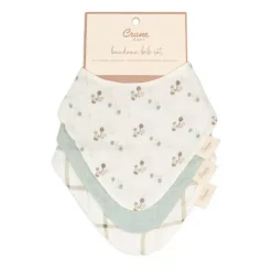 Bibs & Burp Cloths|Crane Muslin Bib Set - 3 Pack