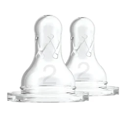 Bottle Feeding|Dr Brown's Natural Flow Original-Narrow Neck Baby Bottle Nipples - 6 Pack