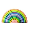 Building Toys|Grimm's Neon Stacking Rainbows - 10 Piece