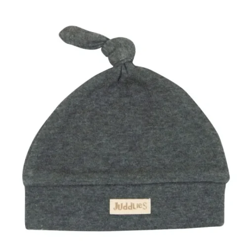 Hats|Juddlies Newborn Cap - Charcoal Grey Fleck
