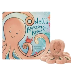 Plush Toys|Books|Jellycat Odell's Amazing Arms Book + Plush Bundle