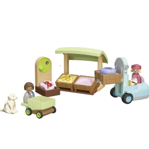 Plush Toys|Dolls|Playmobil Organic Market Stall & Forklift