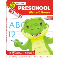 Books|School Zone Preschool Write & Reuse Workbook