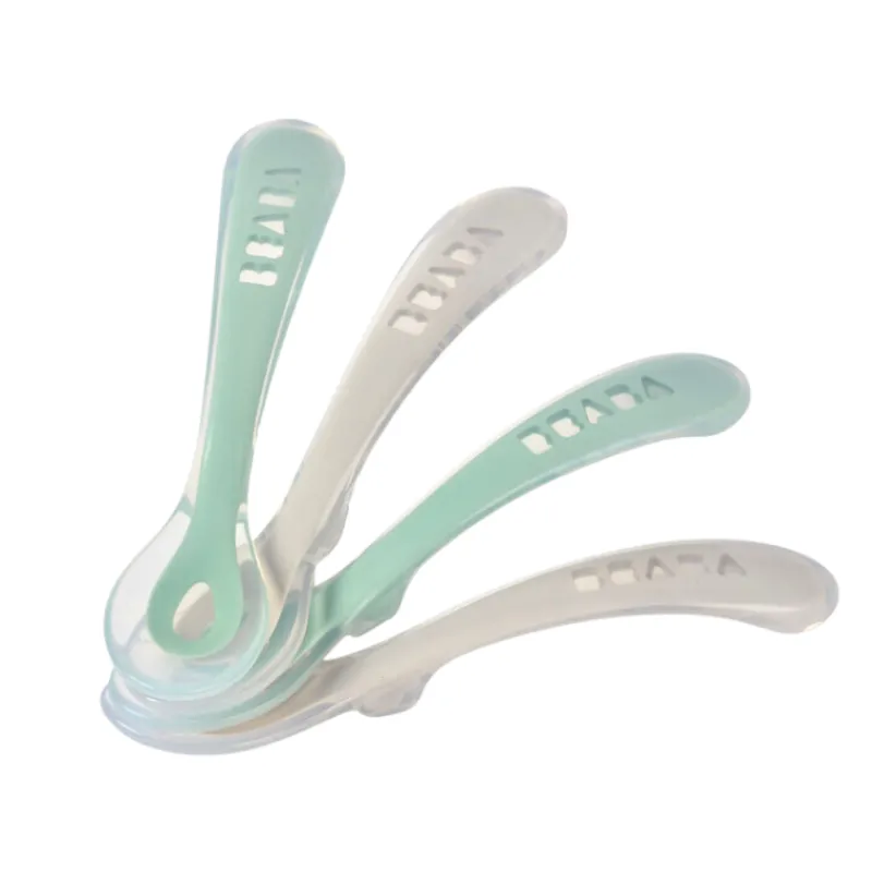 Tableware|Beaba Second Stage Silicone Spoons - 4 Pack
