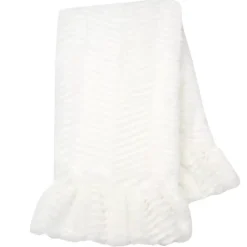 Bedding|Lambs & Ivy Signature White Ruffled Lux Minky/Jersey Chevron Baby Blanket