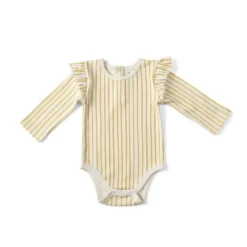 Onesies|Pehr Designs Stripes Away Long Sleeve w/ Ruffle One-Piece