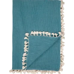 Bedding|Crane Tassel Muslin Blanket